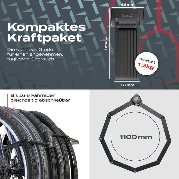 fahrradschloss optimale länge Impact FlexLock 15